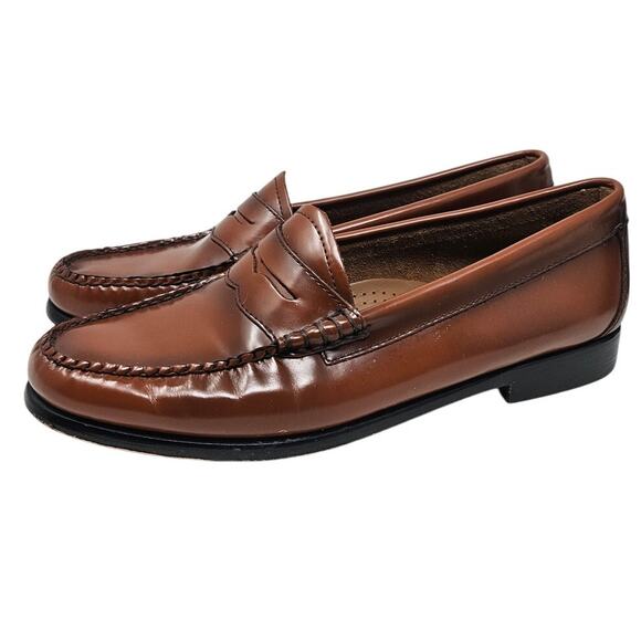 Bass Weejuns 8A Brown Leather Penny Loafer Academia Preppy Career Minimalist - Picture 1 of 6